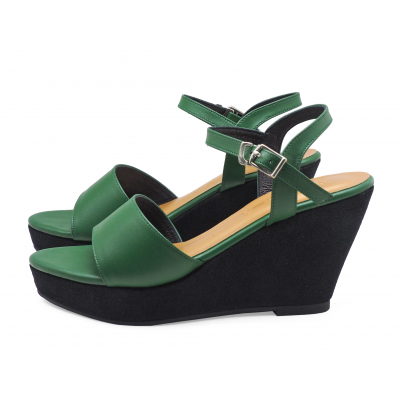 Women Sandals High Heel HSC-93 Green Nappa